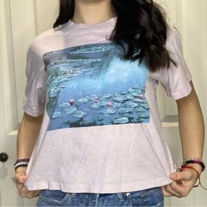 graphic painting cropped tee